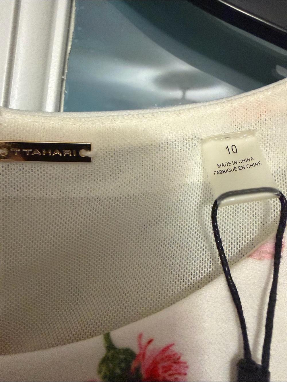 Tahari White Floral Midi Sheath Dress - Picture 5 of 8